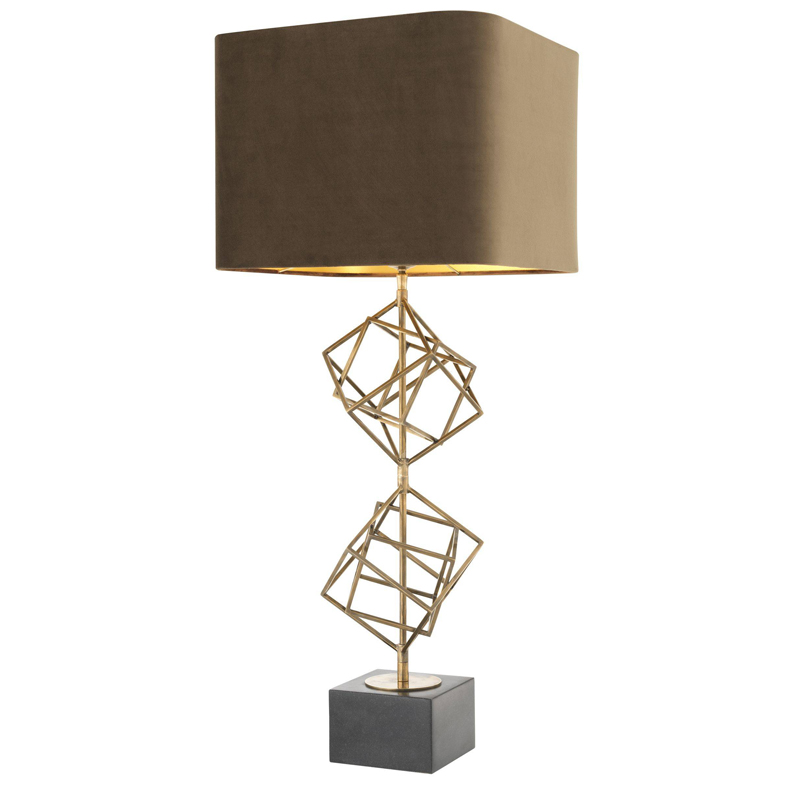 Настольная лампа Eichholtz Table Lamp Matrix brass Мокко Винтажная латунь Серый Настольная лампа Eichholtz Table Lamp Matrix brass Мокко Винтажная латунь Серый в Липецке | Loft Concept