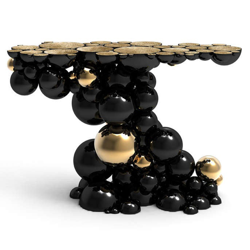 Консоль Newton Console by Boca do Lobo Studio Черный Черный Золотой Консоль Newton Console by Boca do Lobo Studio Черный Черный Золотой в Липецке | Loft Concept