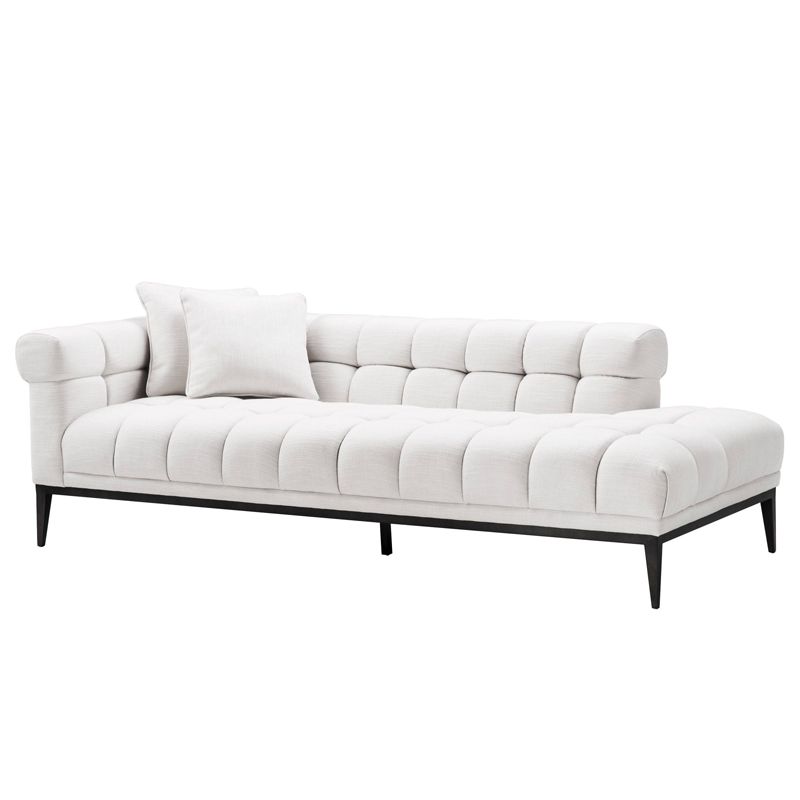 Кушетка Eichholtz Lounge Sofa Aurelio Left Белый Черный в Липецке | Loft Concept 