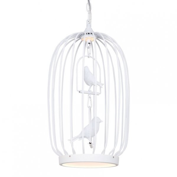 Люстра Birdcage Chandelier Two White Белый Люстра Birdcage Chandelier Two White Белый в Липецке | Loft Concept