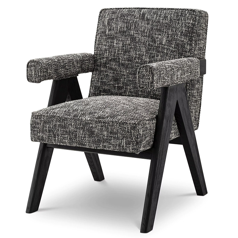 Стул Eichholtz Dining Chair Greta Черный Черный Черно-белый Стул Eichholtz Dining Chair Greta Черный Черный Черно-белый в Липецке | Loft Concept