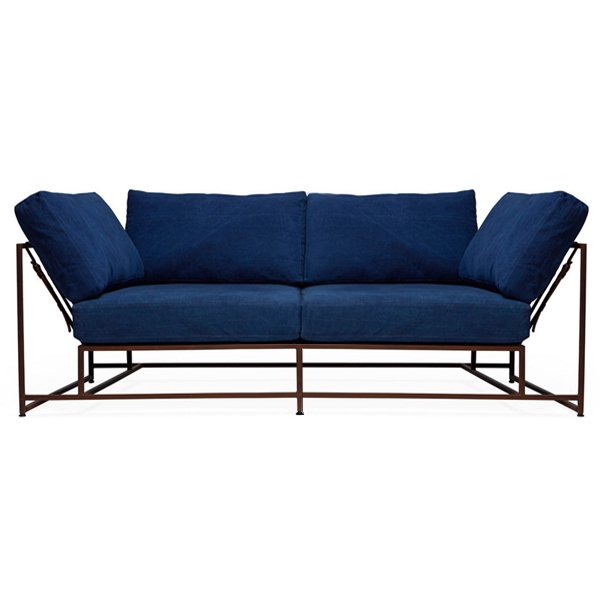 Двухместный диван Indigo Denim and copper Two Seat Sofa Индиго Двухместный диван Indigo Denim and copper Two Seat Sofa Индиго в Липецке | Loft Concept