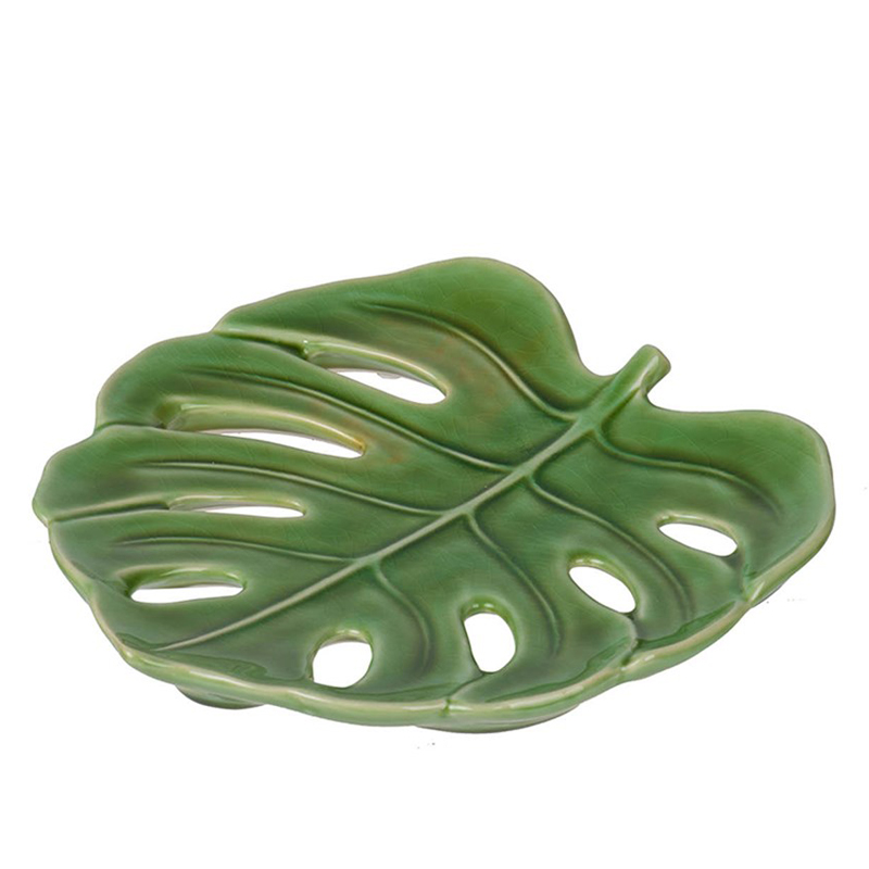 Блюдо Green Leaf монстера Зеленый шалфей Блюдо Green Leaf монстера Зеленый шалфей в Липецке | Loft Concept
