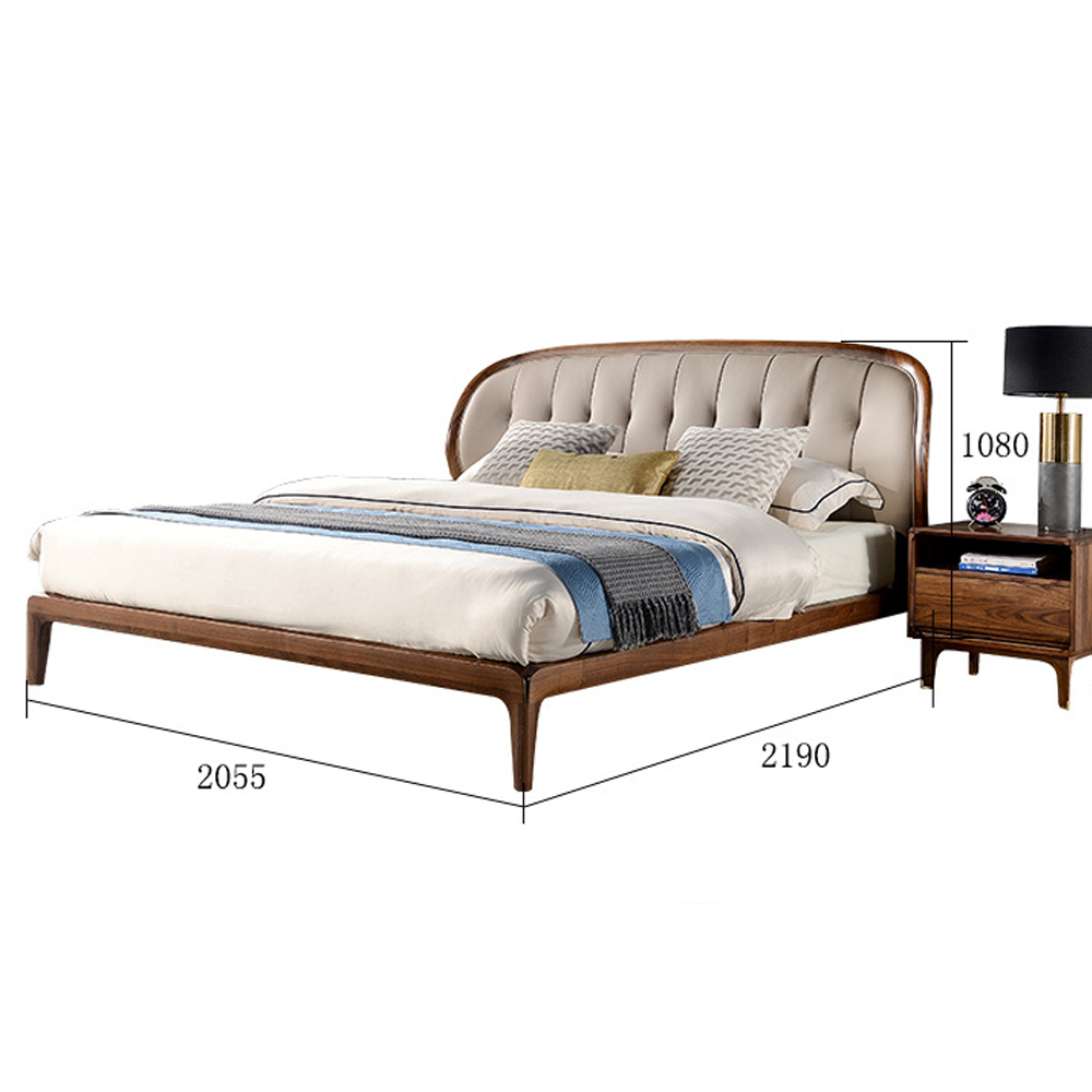 Кровать двуспальная с мягким округлым изголовьем Walnut Bed Кровать двуспальная с мягким округлым изголовьем Walnut Bed в Липецке