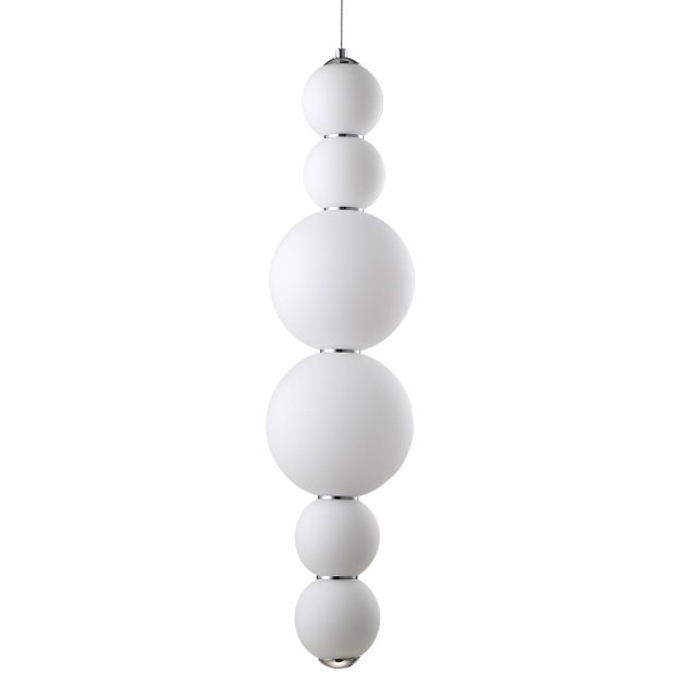 Люстра PEARLS Suspension Pendant Lamp C Белый Хром Люстра PEARLS Suspension Pendant Lamp C Белый Хром в Липецке | Loft Concept
