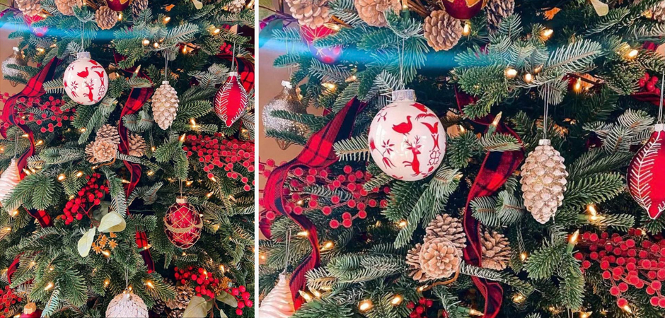 Дизайнерская Елка Украшенная Золотым и Белым декором Pine Cones and Red Decor Дизайнерская Елка Украшенная Золотым и Белым декором Pine Cones and Red Decor - Loft-Concept в Липецке