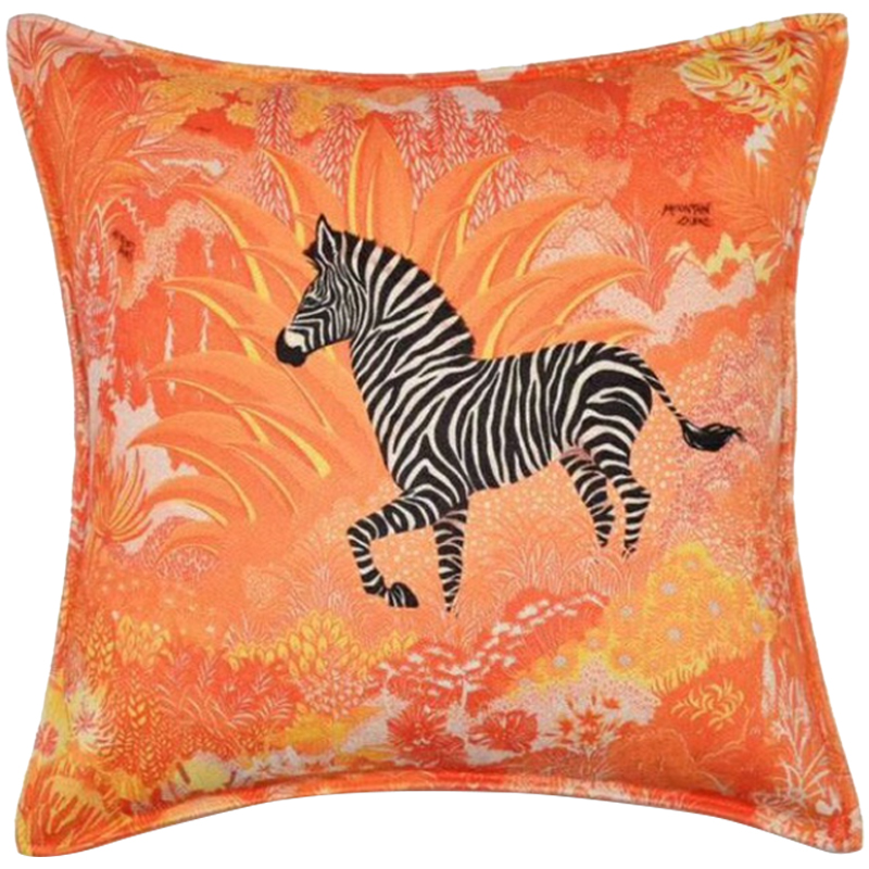 Декоративная подушка Hermes Zebra 30 Оранжевый Декоративная подушка Hermes Zebra 30 Оранжевый в Липецке | Loft Concept