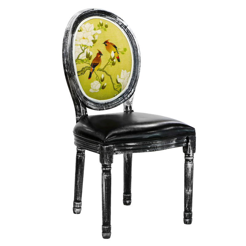 Стул French chair Birds black Винтажный черный Мульти Стул French chair Birds black Винтажный черный Мульти в Липецке | Loft Concept