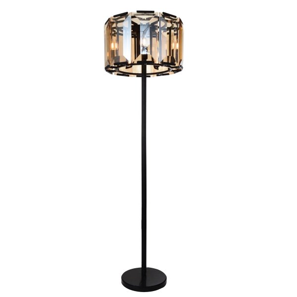 Напольная лампа Harlow Crystal Round Floor Amber Черный Янтарь (Amber) Напольная лампа Harlow Crystal Round Floor Amber Черный Янтарь (Amber) в Липецке | Loft Concept