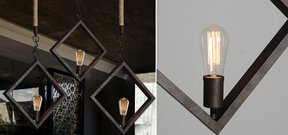 Подвесной светильник Romb Loft Rope Light Подвесной светильник Romb Loft Rope Light - Loft-Concept в Липецке