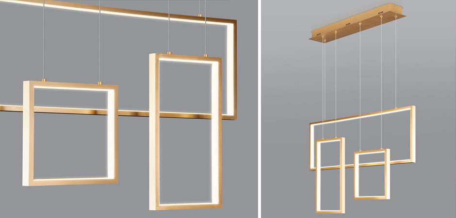 Люстра Rectangle Geometry Chandelier Gold 3 Люстра Rectangle Geometry Chandelier Gold 3 - Loft-Concept в Липецке