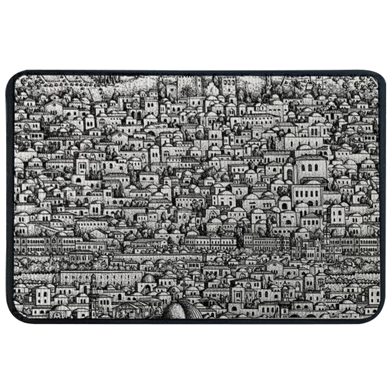 Ковер для прихожей и ванной Fornasetti Mediterranea Rug Черно-белый Ковер для прихожей и ванной Fornasetti Mediterranea Rug Черно-белый в Липецке | Loft Concept