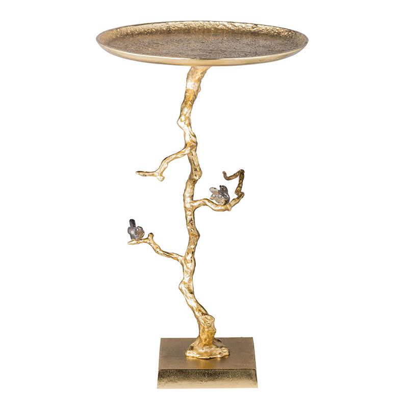 Приставной столик Tree Branch & Bird Gold Золотой Приставной столик Tree Branch & Bird Gold Золотой в Липецке | Loft Concept