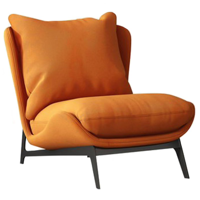 Кресло Maxwell Orange Textile Leather Armchair Оранжевый Черный Кресло Maxwell Orange Textile Leather Armchair Оранжевый Черный в Липецке | Loft Concept