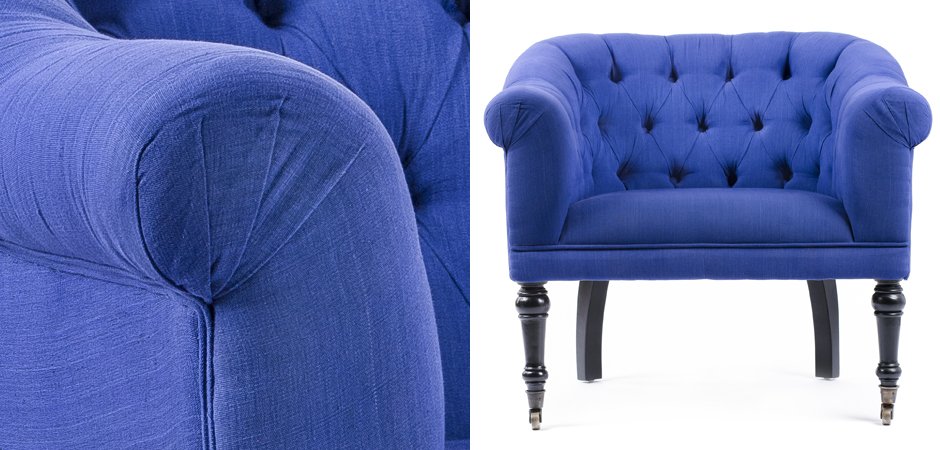 Кресло Chair Bentley кресло синий лен Кресло Chair Bentley кресло синий лен - Loft-Concept в Липецке