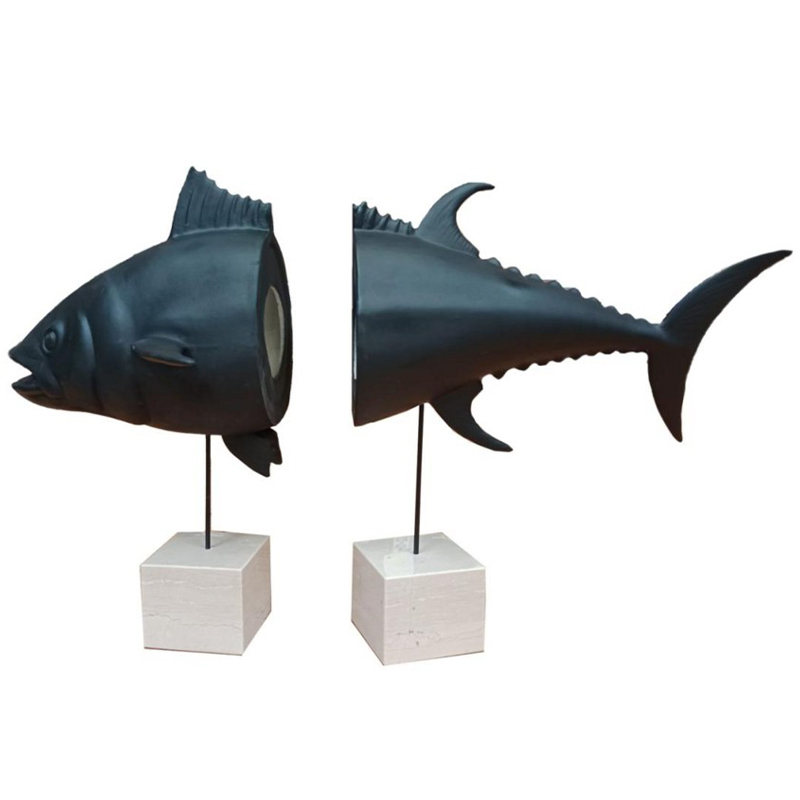 Статуэтка Tuna With Marble Bases Black White Белый Мрамор Bianco Черный в Липецке | Loft Concept 