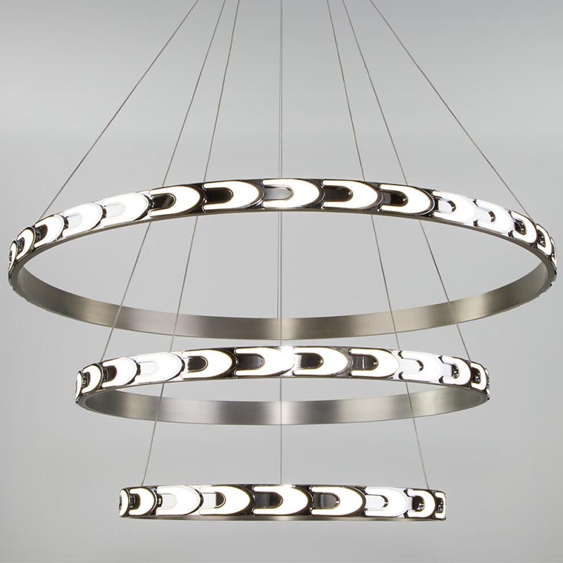 Люстра Maoris 3 Ring Horizontal Chandelier Никель Сатин Люстра Maoris 3 Ring Horizontal Chandelier Никель Сатин в Липецке | Loft Concept