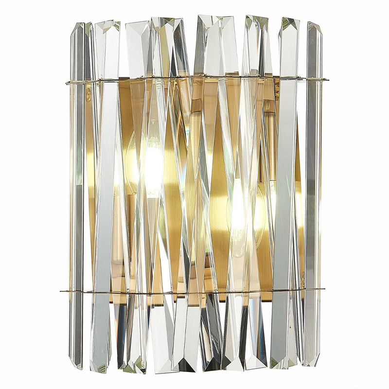 Бра Kaeden Glass Gold Wall Lamp Золотой Прозрачный Бра Kaeden Glass Gold Wall Lamp Золотой Прозрачный в Липецке | Loft Concept