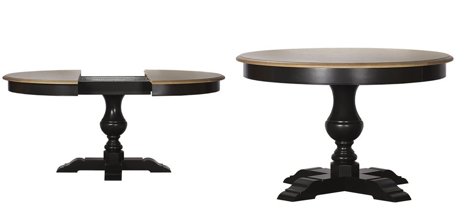 Provence Round Dining Table black раскладной стол Provence Round Dining Table black раскладной стол - Loft-Concept в Липецке