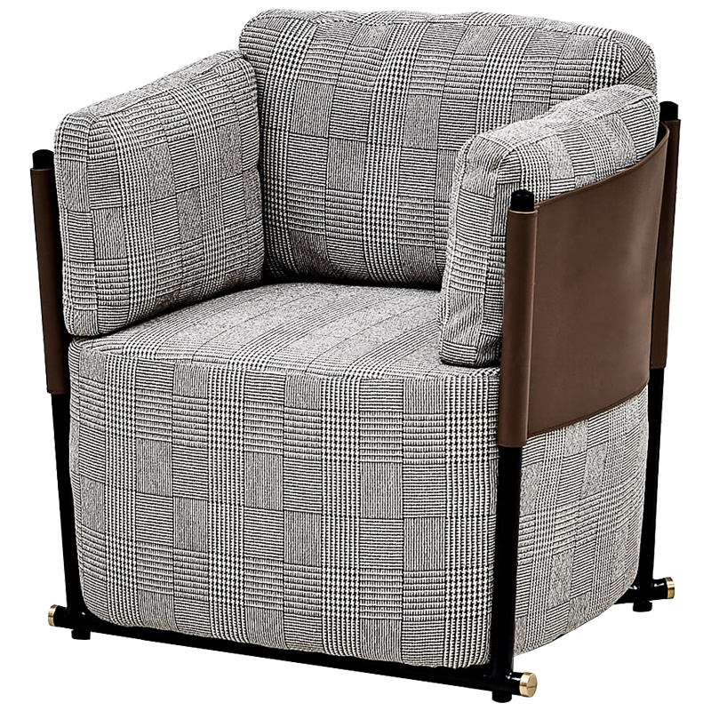 Кресло Furness Chair Черно-белый Коричневый Черный Кресло Furness Chair Черно-белый Коричневый Черный в Липецке | Loft Concept