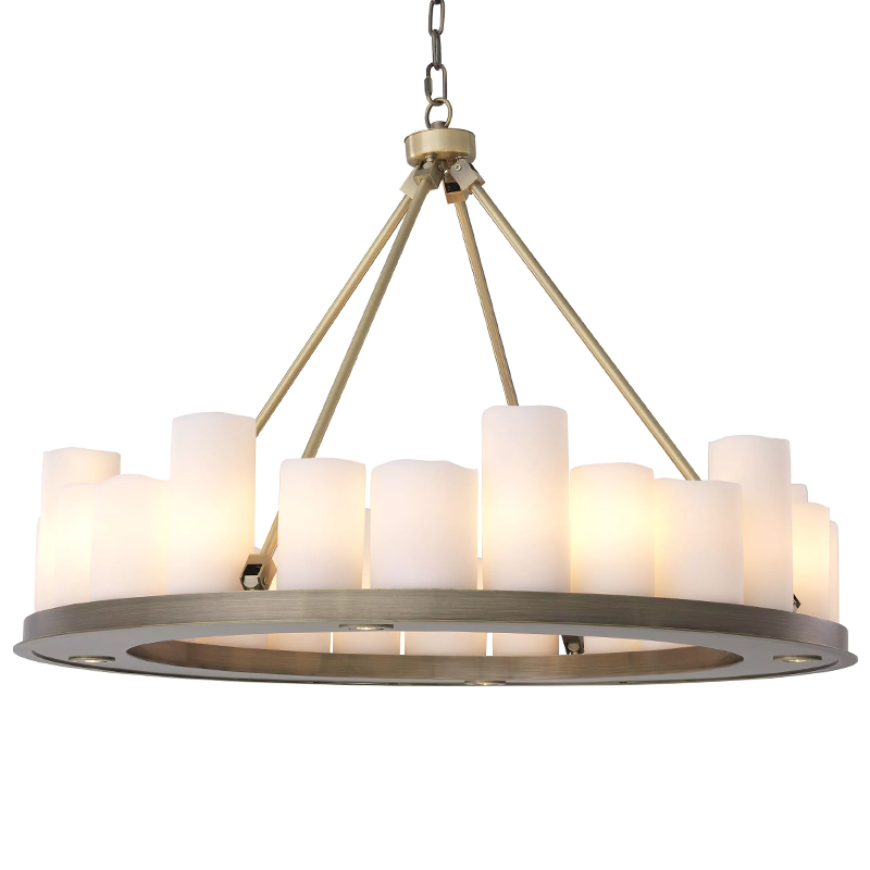 Люстра Eichholtz Chandelier Commodore 90 cm Прозрачное Стекло Латунь Белый Люстра Eichholtz Chandelier Commodore 90 cm Прозрачное Стекло Латунь Белый в Липецке | Loft Concept