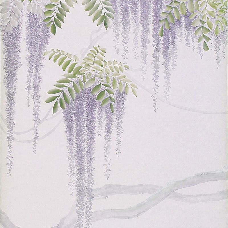 Обои в японском стиле Wisteria Lavender on Lilac Mica metallic Xuan paper Обои в японском стиле Wisteria Lavender on Lilac Mica metallic Xuan paper в Липецке | Loft Concept