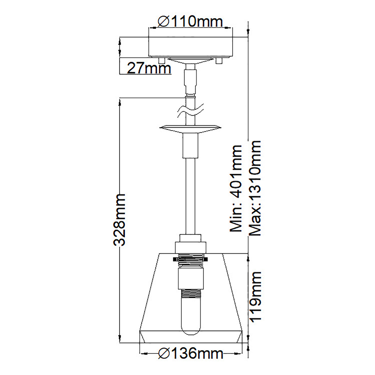 Подвесной светильник хромированного цвета с граненым прозрачным стеклянным плафоном Elstead Lighting в Липецке