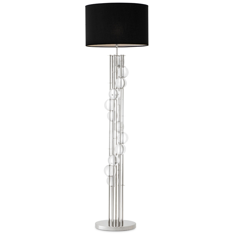 Торшер Eichholtz Floor Lamp Lorenzo Nickel & black Никель Черный Прозрачный Торшер Eichholtz Floor Lamp Lorenzo Nickel & black Никель Черный Прозрачный в Липецке | Loft Concept