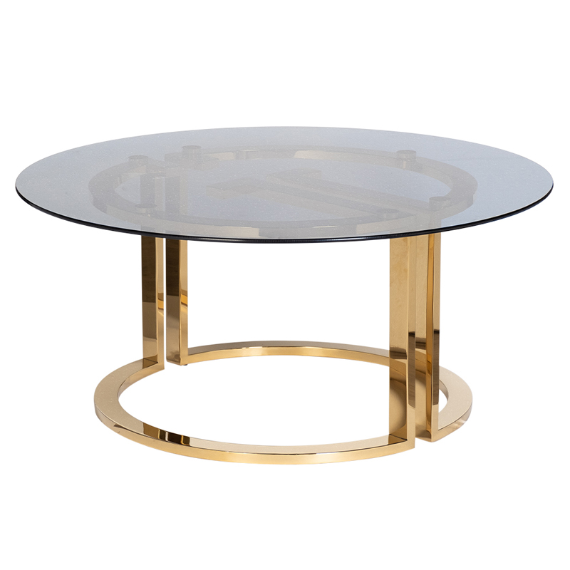 Кофейный стол Umberto Coffee Table Глянцевое золото Стекло Смок Кофейный стол Umberto Coffee Table Глянцевое золото Стекло Смок в Липецке | Loft Concept