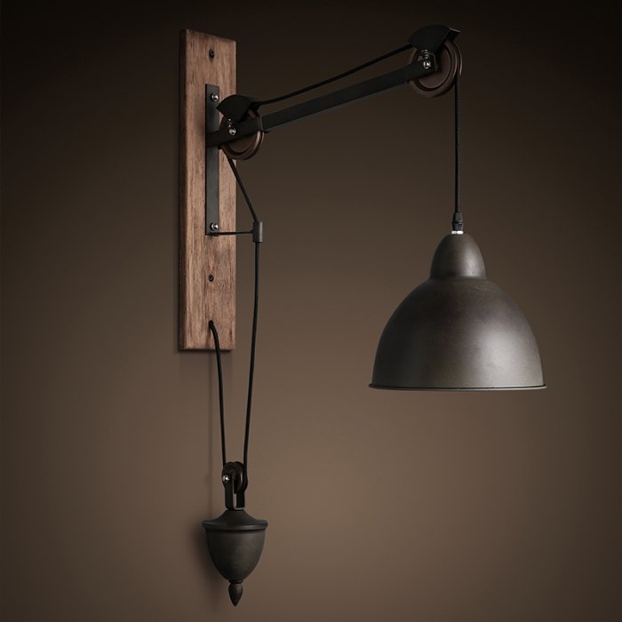 Настенный светильник Steampank Rust Iron Wall Lamp Черный Настенный светильник Steampank Rust Iron Wall Lamp Черный в Липецке | Loft Concept