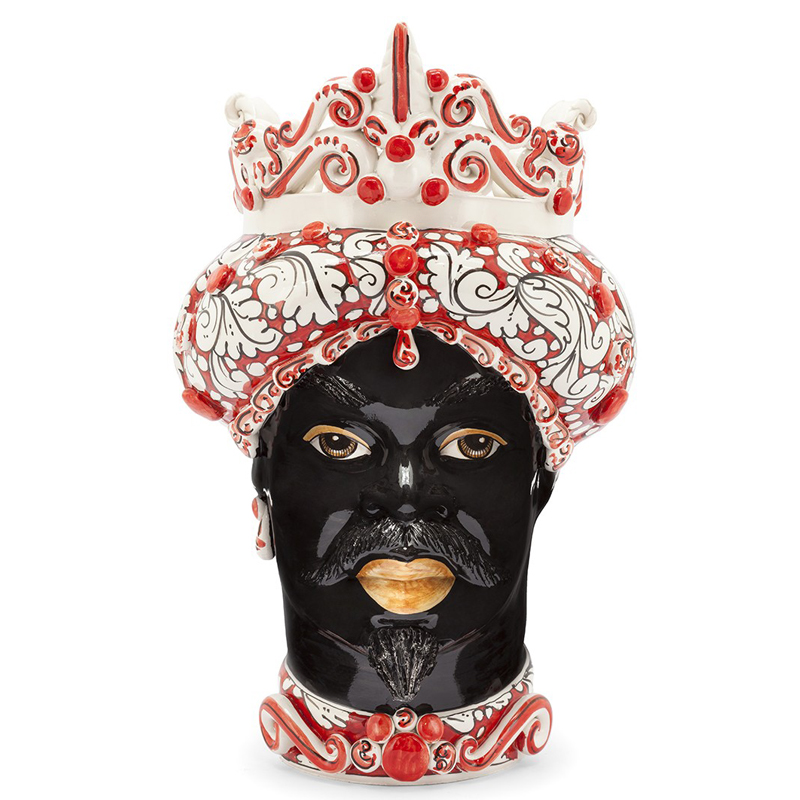 Ваза VASE MORO MAN MEDIUM red Черный Белый Красный Ваза VASE MORO MAN MEDIUM red Черный Белый Красный в Липецке | Loft Concept