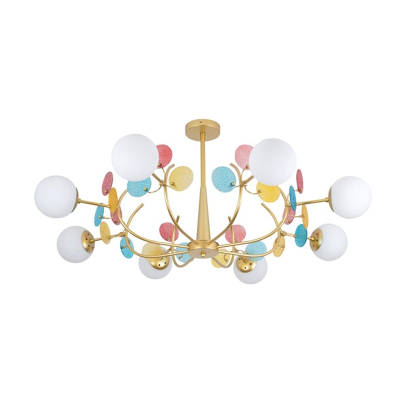 Потолочная Люстра MATISSE Multi glass 8 плафонов Золотой Латунь Потолочная Люстра MATISSE Multi glass 8 плафонов Золотой Латунь в Липецке | Loft Concept