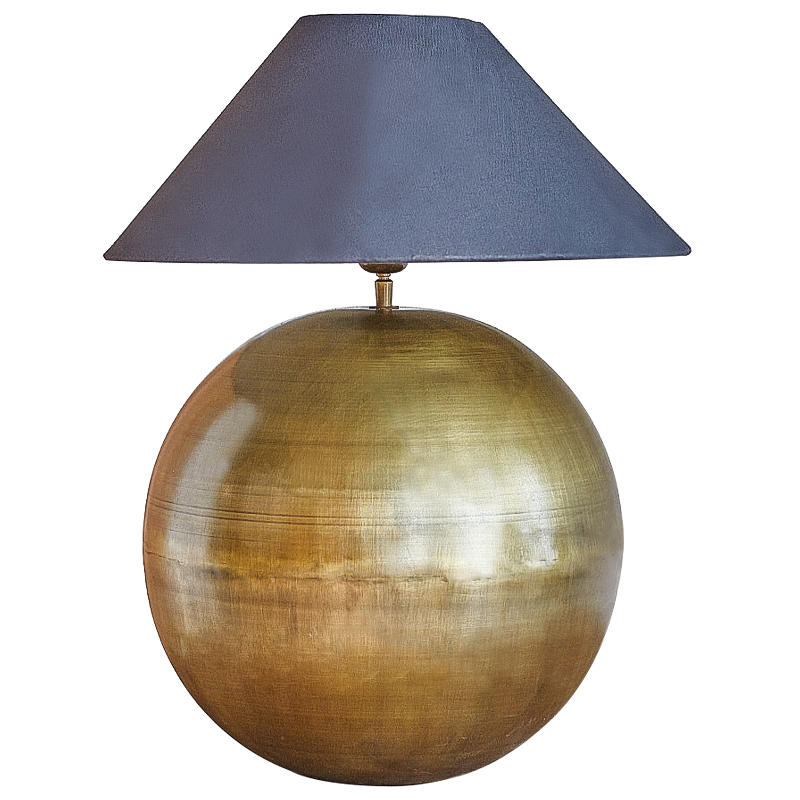 Настольная лампа с абажуром Metall Brass Ball Table Lamp Серый Латунь Настольная лампа с абажуром Metall Brass Ball Table Lamp Серый Латунь в Липецке | Loft Concept