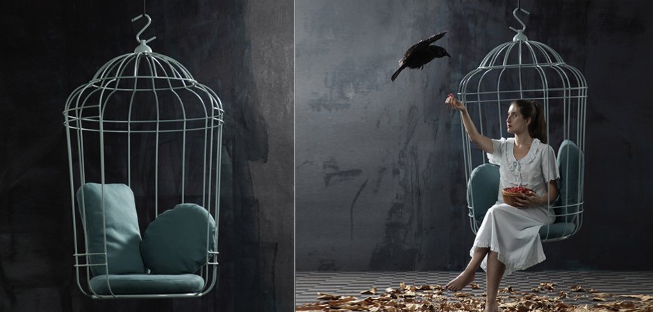 Подвесное кресло "клетка" Swing chair Cage Подвесное кресло "клетка" Swing chair Cage - Loft-Concept в Липецке