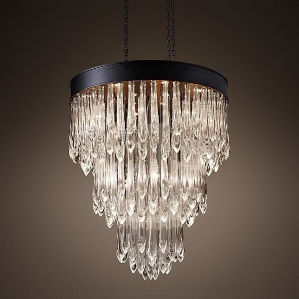 Люстра RH TEAR DROP GLASS 90 Черный Люстра RH TEAR DROP GLASS 90 Черный в Липецке | Loft Concept