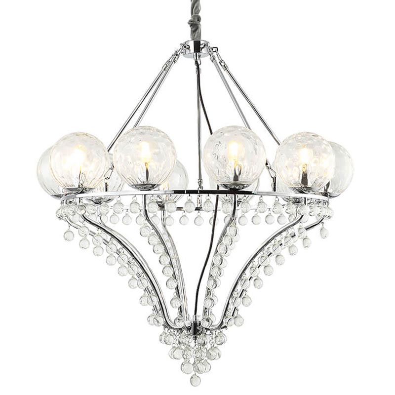 Люстра Melaine Chandelier chrome Хром Прозрачный (Transparent) в Липецке | Loft Concept 