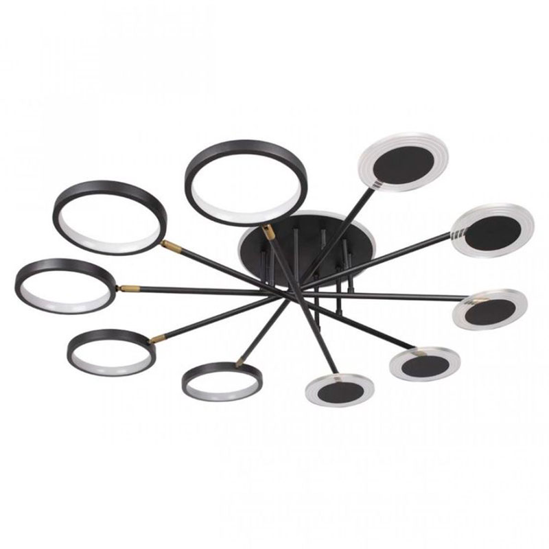 Люстра светодиодная BENDIK LIGHTING Black 10 плафонов Черный Прозрачный Люстра светодиодная BENDIK LIGHTING Black 10 плафонов Черный Прозрачный в Липецке | Loft Concept