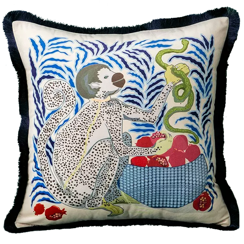 Декоративная подушка Monkey and Snake Cushion Бежевый Мульти Декоративная подушка Monkey and Snake Cushion Бежевый Мульти в Липецке | Loft Concept