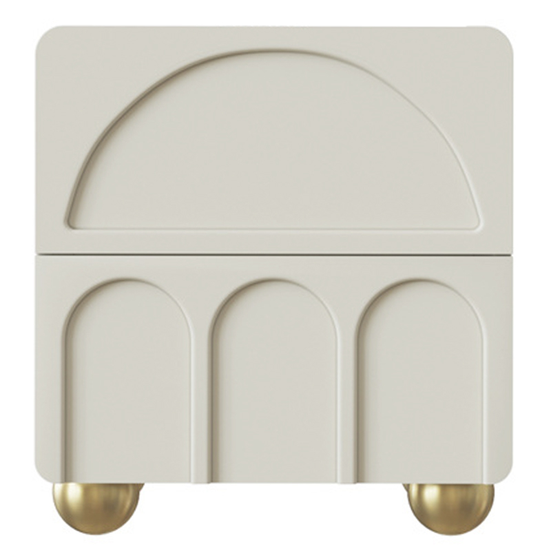 Тумба Arch Nightstand Beige Бежево-серый Золотой Тумба Arch Nightstand Beige Бежево-серый Золотой в Липецке | Loft Concept