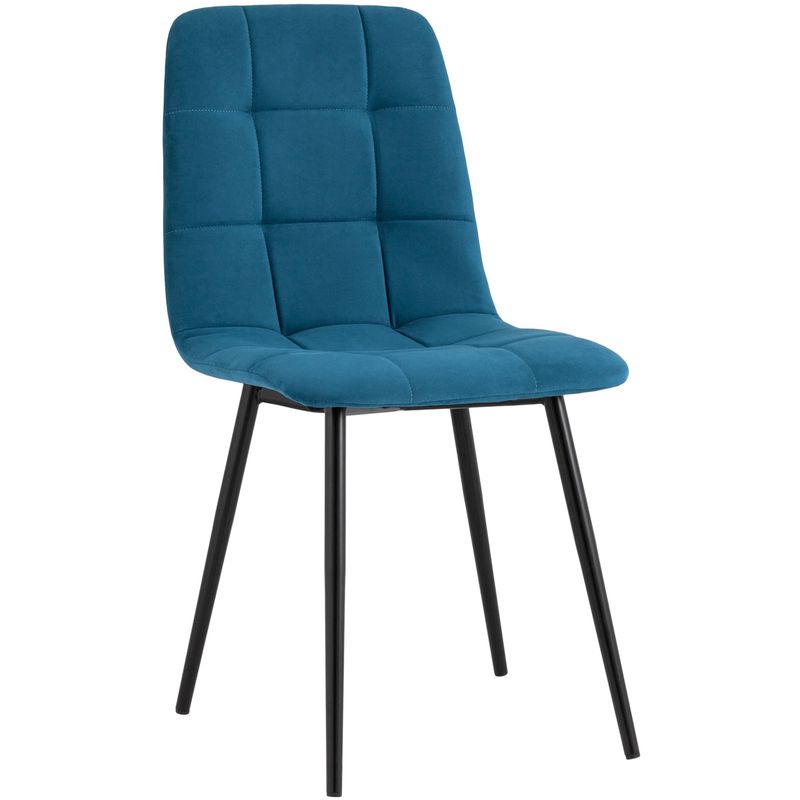 Стул NANCY S-2 Chair Пыльно-Синий Велюр Синий Черный Стул NANCY S-2 Chair Пыльно-Синий Велюр Синий Черный в Липецке | Loft Concept