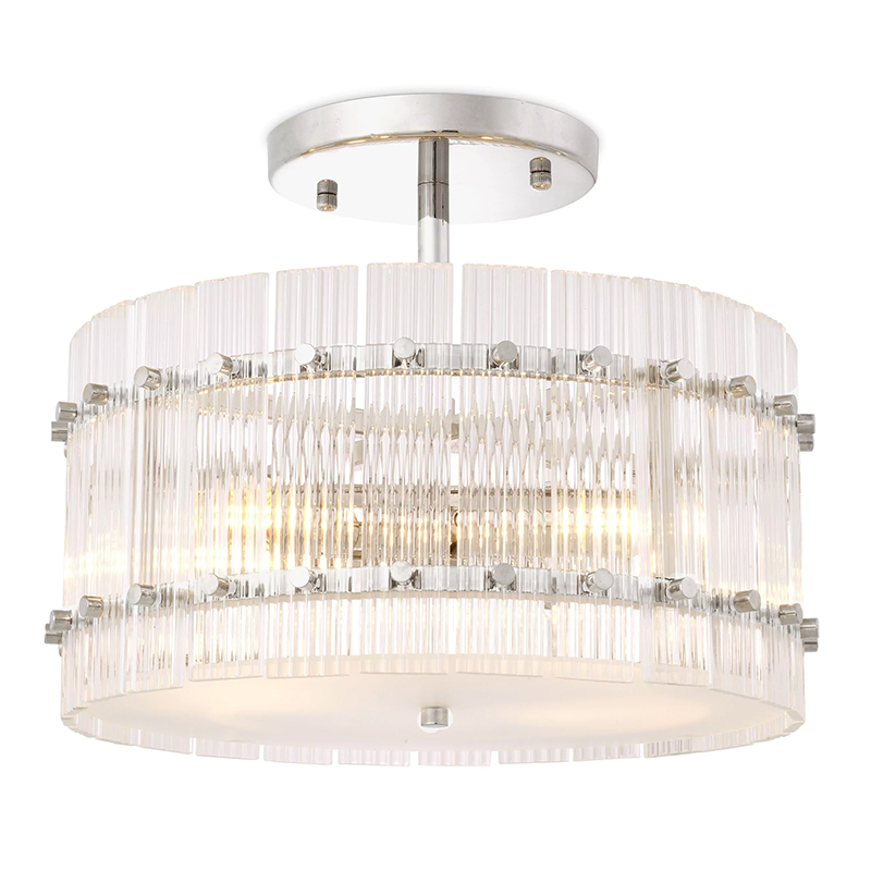 Потолочный светильник Eichholtz Ceiling Lamp Ruby Round Nickel Никель Прозрачное Стекло Потолочный светильник Eichholtz Ceiling Lamp Ruby Round Nickel Никель Прозрачное Стекло в Липецке | Loft Concept