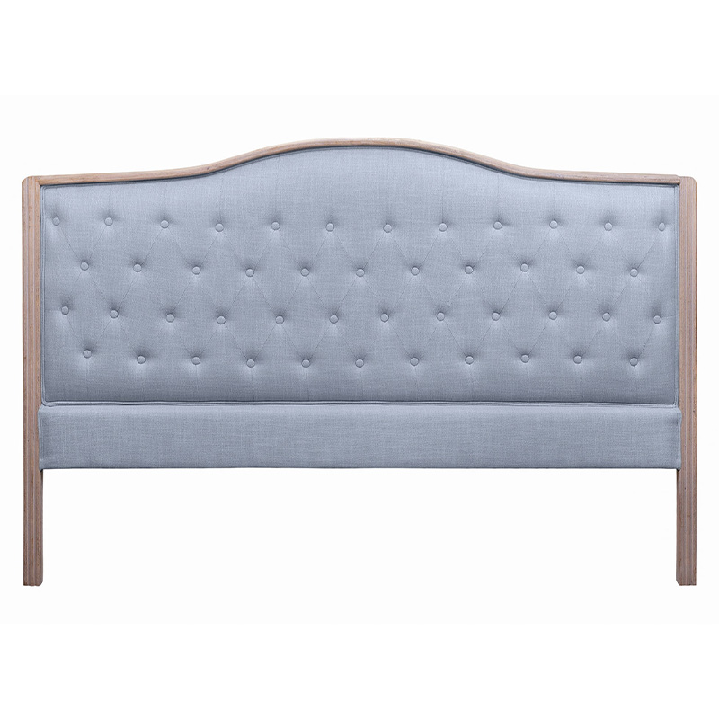Изголовье кровати серое с мягкой обивкой из рогожки Agatha Headboard Серый Коричневый в Липецке | Loft Concept 