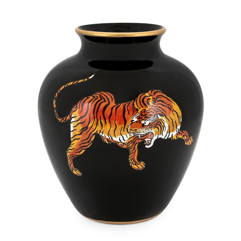 Ваза VASE TIGRE Черный Оранжевый Ваза VASE TIGRE Черный Оранжевый в Липецке | Loft Concept
