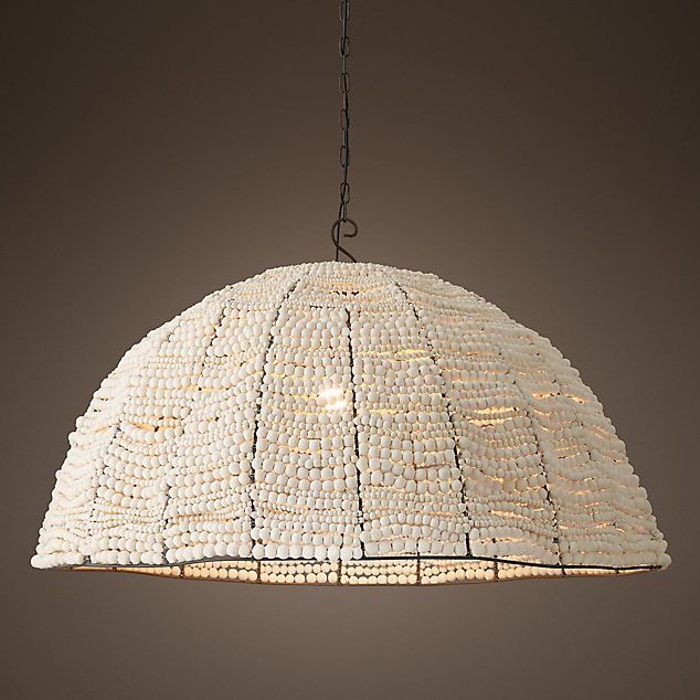 Люстра RH Clay Bead Dome Pendant White 40 Белый Люстра RH Clay Bead Dome Pendant White 40 Белый в Липецке | Loft Concept