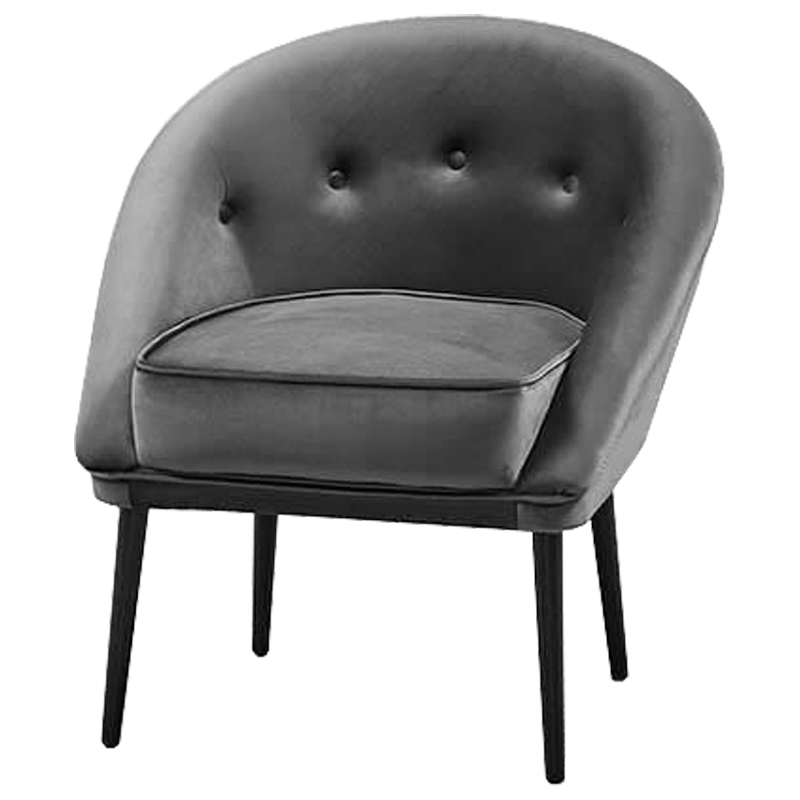 Кресло Gwyn Chair Gray Серый Черный Кресло Gwyn Chair Gray Серый Черный в Липецке | Loft Concept
