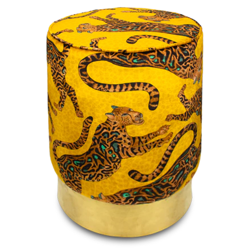 Пуф Орнамент Леопарды Cheetah Kings Gold Velvet Pouffe Оранжевый Латунь Пуф Орнамент Леопарды Cheetah Kings Gold Velvet Pouffe Оранжевый Латунь в Липецке | Loft Concept
