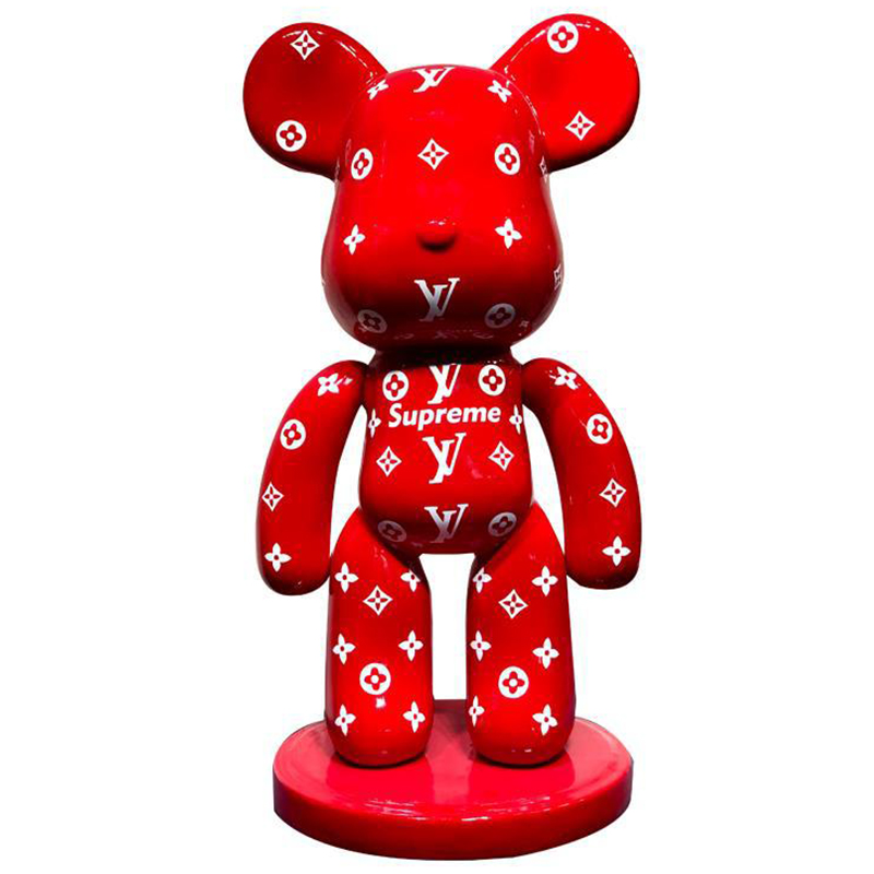 Статуэтка Bear Supreme on stand Красный Белый Статуэтка Bear Supreme on stand Красный Белый в Липецке | Loft Concept