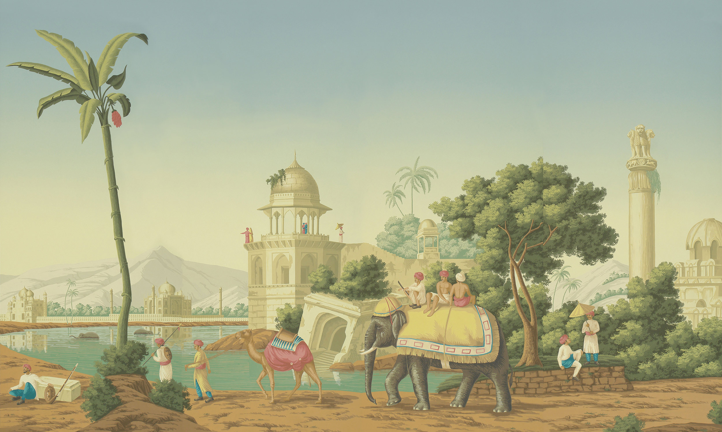 Обои ручная роспись Early Views of India Verdoyant on scenic paper Обои ручная роспись Early Views of India Verdoyant on scenic paper - постер Loft-Concept в Липецке