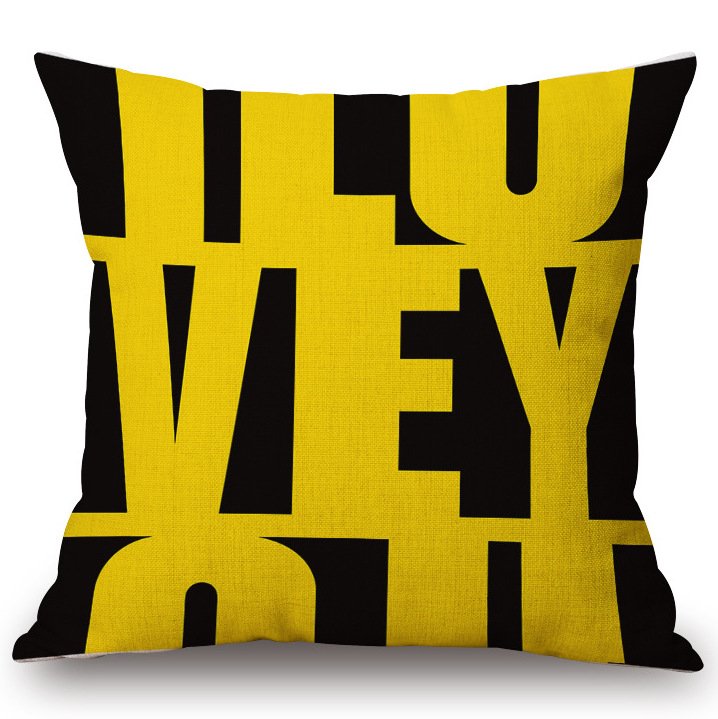 Декоративная подушка Yellow Letters Декоративная подушка Yellow Letters в Липецке | Loft Concept