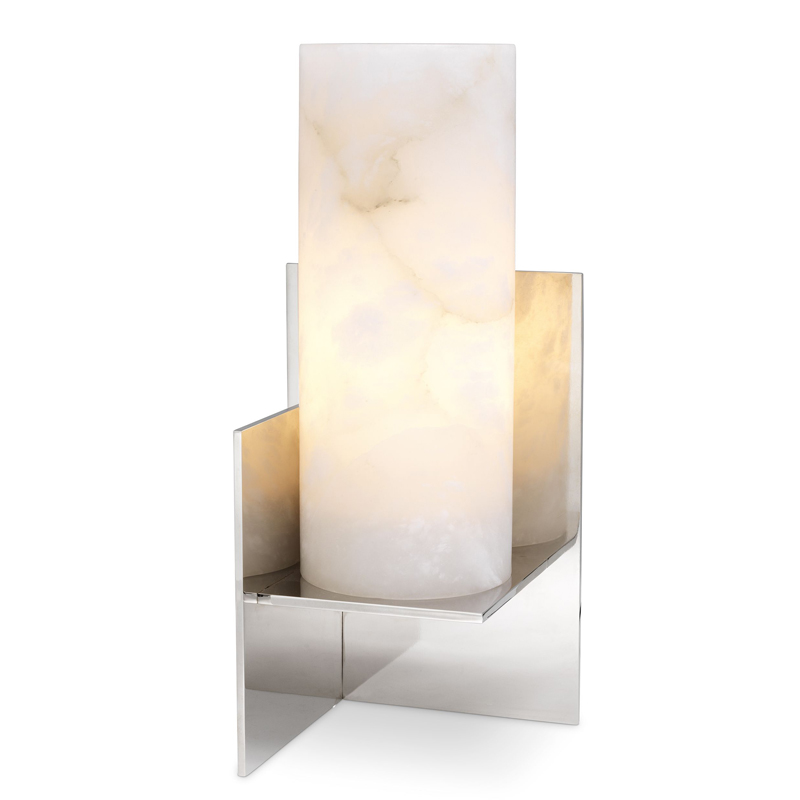 Настольная лампа Eichholtz Table Lamp Frisco Никель Белый Настольная лампа Eichholtz Table Lamp Frisco Никель Белый в Липецке | Loft Concept